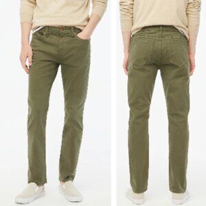 NWT J. CREW FACTORY OLIVE GREEN SLIM-FIT FLEX PANTS - SIZE 34 x 30